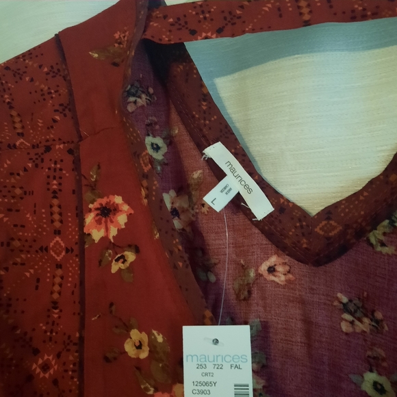 NWT Colorful Maurices Peasant Blouse Size L  *BOGO* - Picture 3 of 5